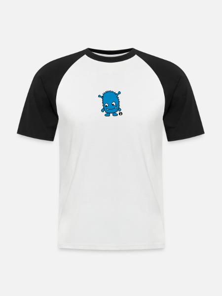 Monster (3ck) - Men's Baseball T-Shirt - white/black