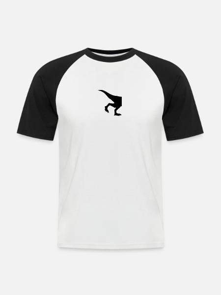half half back legs race running silhouette black - Men's Baseball T-Shirt - white/black