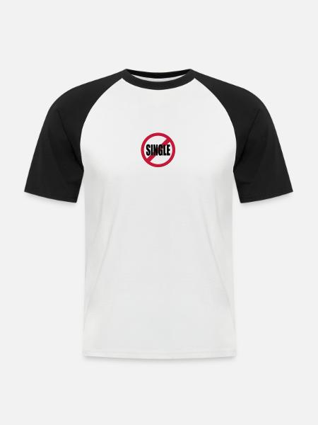 single - Men's Baseball T-Shirt - white/black