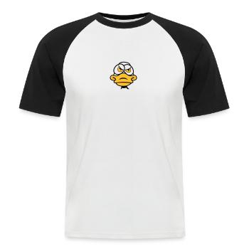 Mauvaise humeur mauvais canard - T-shirt baseball manches courtes Homme - blanc/noir - Devant - Nik (191cm)