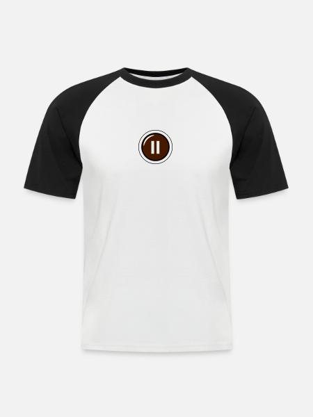 schalter pause - Männer Baseball-T-Shirt - Weiß/Schwarz