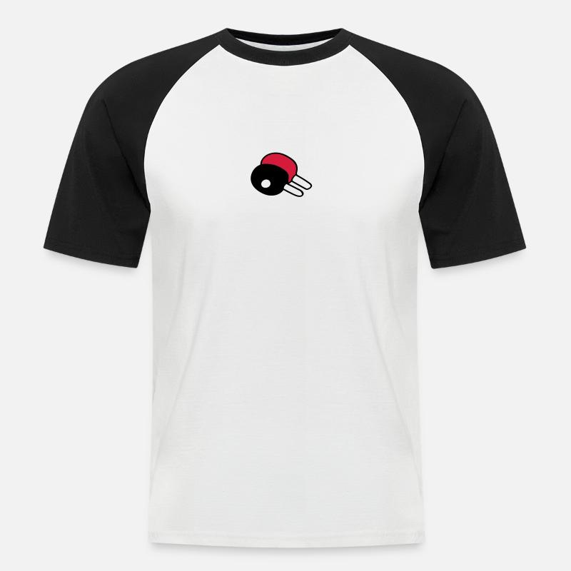 ping pong - Männer Baseball-T-Shirt - Weiß/Schwarz