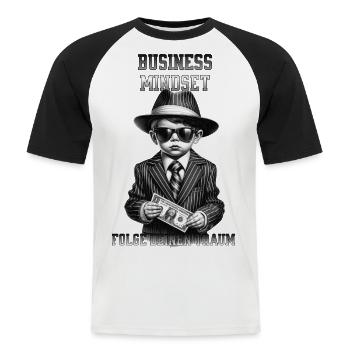 d’entreprise - T-shirt baseball manches courtes Homme - blanc/noir - Devant - Nik (191cm)