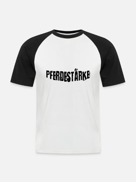 Pferdestärke - Männer Baseball-T-Shirt - Weiß/Schwarz