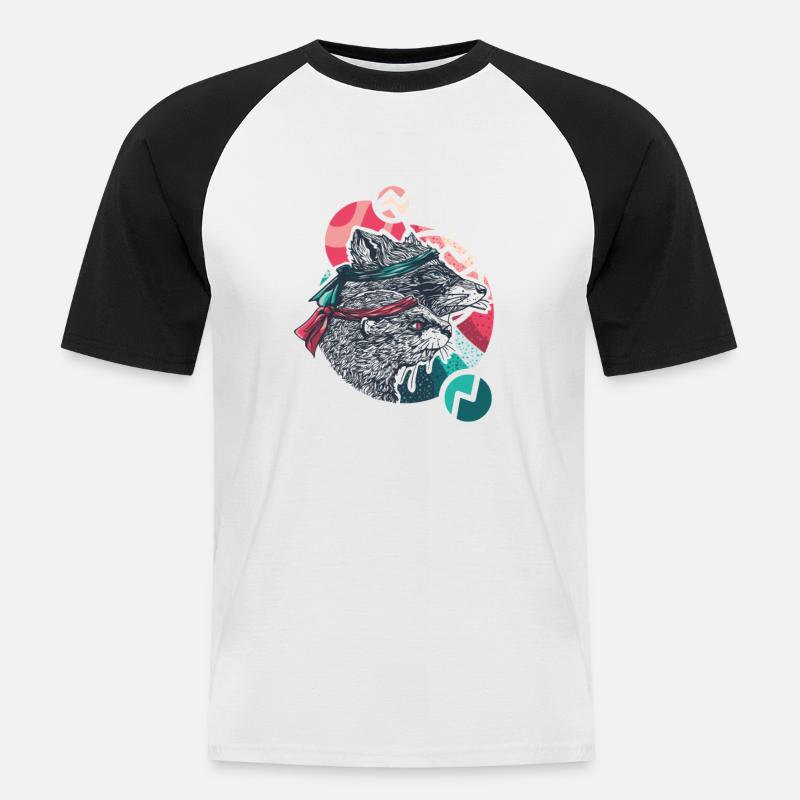 Wischwaschbär & AimbOTTER - Männer Baseball-T-Shirt - Weiß/Schwarz