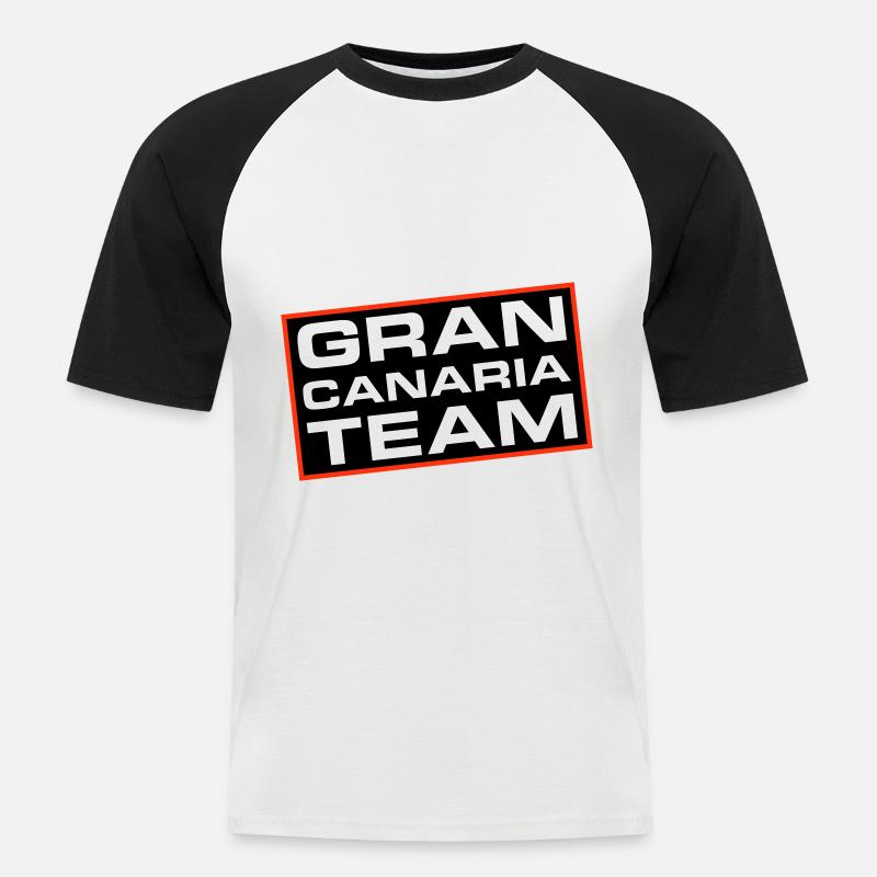 Gran Canaria Team - Männer Baseball-T-Shirt - Weiß/Schwarz