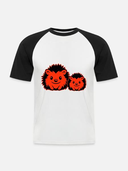 Igel Comic Niedlich - Männer Baseball-T-Shirt - Weiß/Schwarz