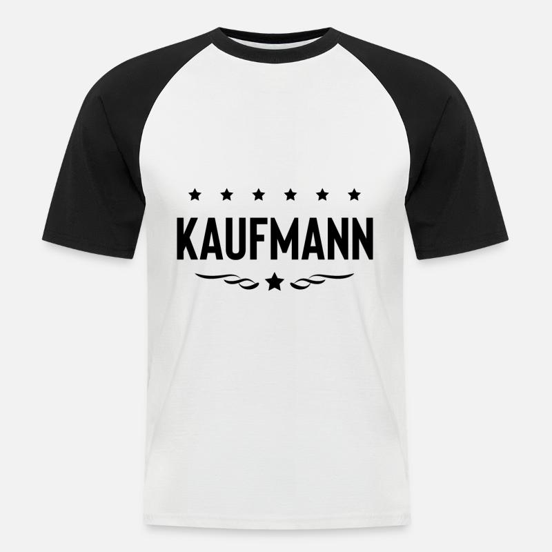 Kaufmann Beruf - Männer Baseball-T-Shirt - Weiß/Schwarz