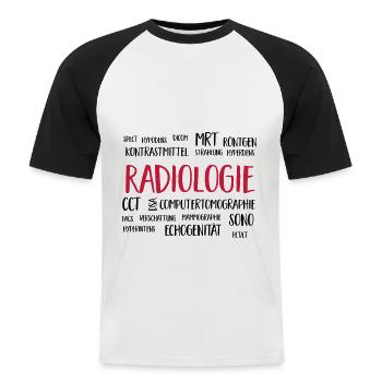 radiologiecloud - Männer Baseball-T-Shirt - Weiß/Schwarz - Vorne - Nik (191cm)
