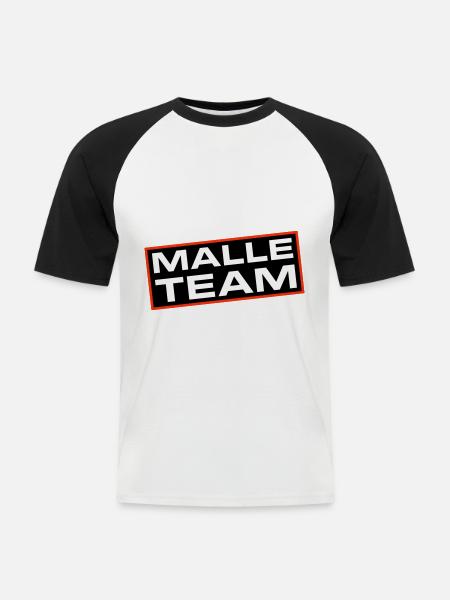 Malle Team - Men's Baseball T-Shirt - white/black