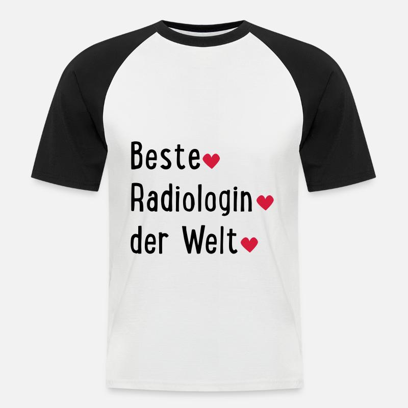 besteradiologinderwelt - Männer Baseball-T-Shirt - Weiß/Schwarz