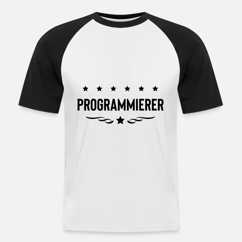 Programmierer Beruf - Männer Baseball-T-Shirt - Weiß/Schwarz