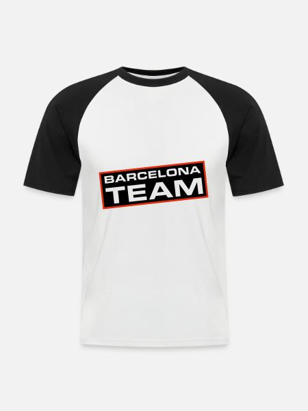 L’équipe de Barcelone - T-shirt baseball manches courtes Homme - blanc/noir