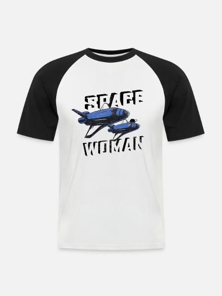 FEMME DE L’ESPACE - T-shirt baseball manches courtes Homme - blanc/noir