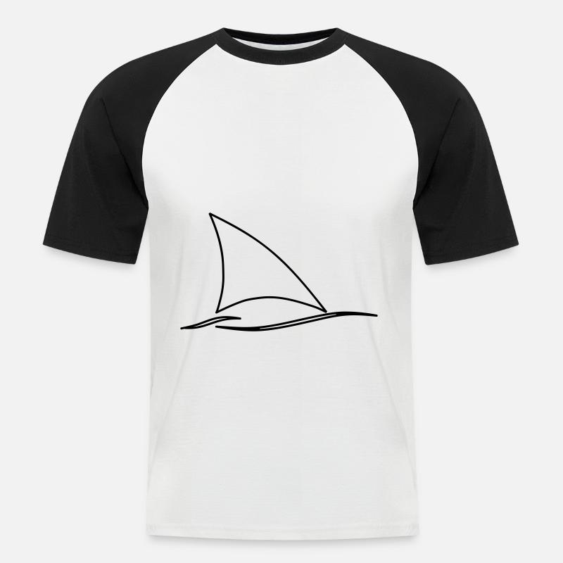 Segelboot - Männer Baseball-T-Shirt - Weiß/Schwarz