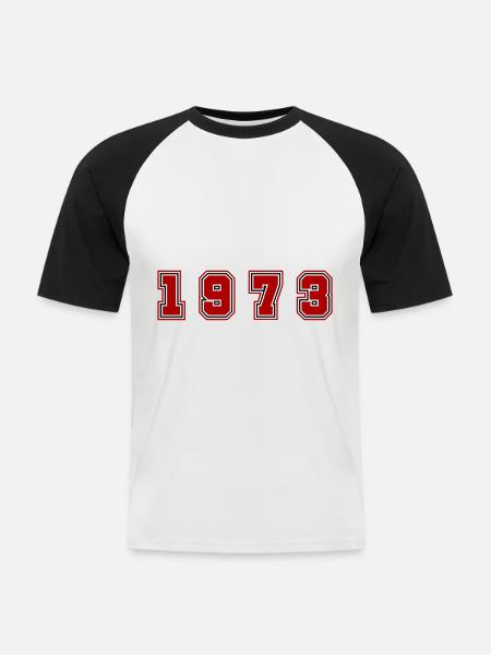 1973 Year Number - Men's Baseball T-Shirt - white/black