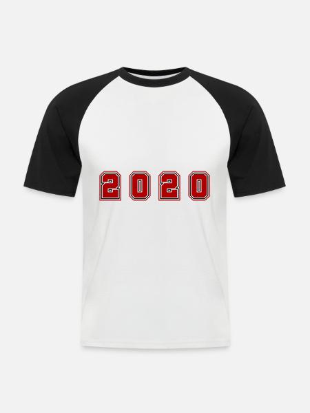 2020 Year Number - Men's Baseball T-Shirt - white/black