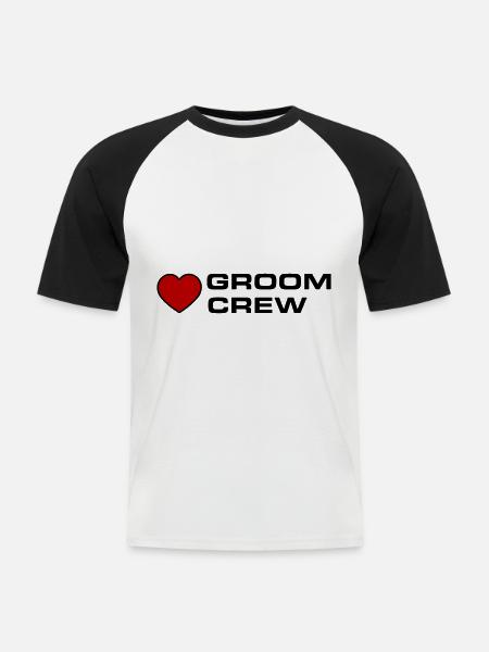 Groom Crew - Men's Baseball T-Shirt - white/black