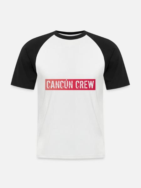 Cancun Crew - Männer Baseball-T-Shirt - Weiß/Schwarz