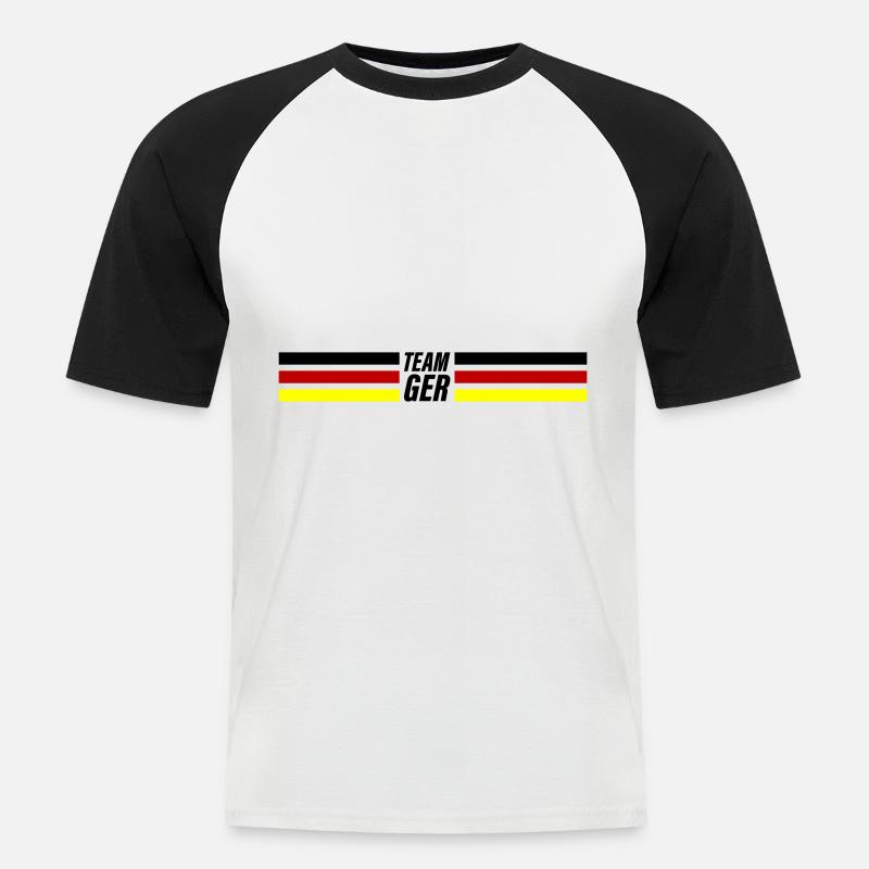 Team Germany - Männer Baseball-T-Shirt - Weiß/Schwarz