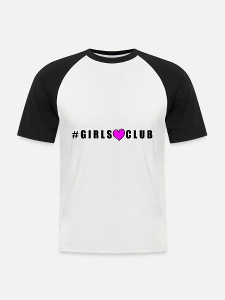 Club filles - T-shirt baseball manches courtes Homme - blanc/noir