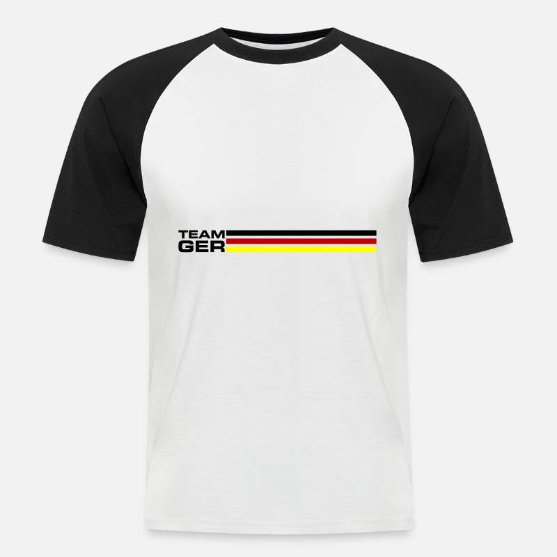 Team Germany - Männer Baseball-T-Shirt - Weiß/Schwarz