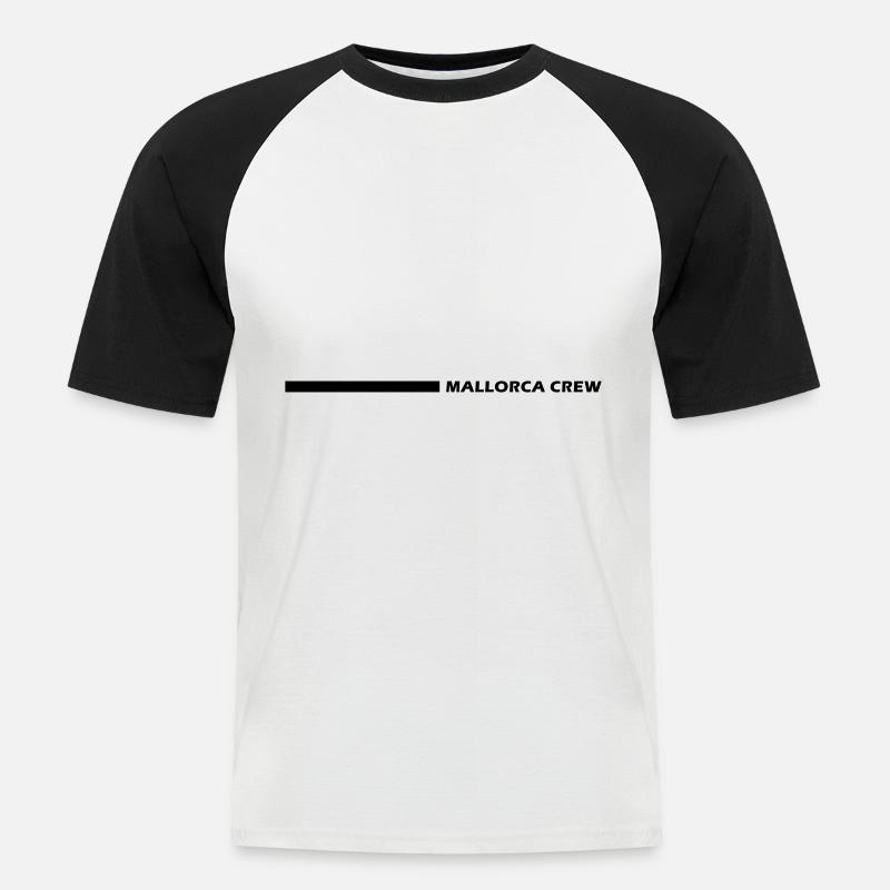 Mallorca Crew - Männer Baseball-T-Shirt - Weiß/Schwarz