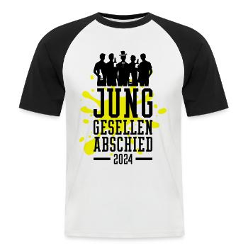 Junggesellen Abschied 2024 Bräutigam Jga - Männer Baseball-T-Shirt - Weiß/Schwarz - Vorne - Nik (191cm)