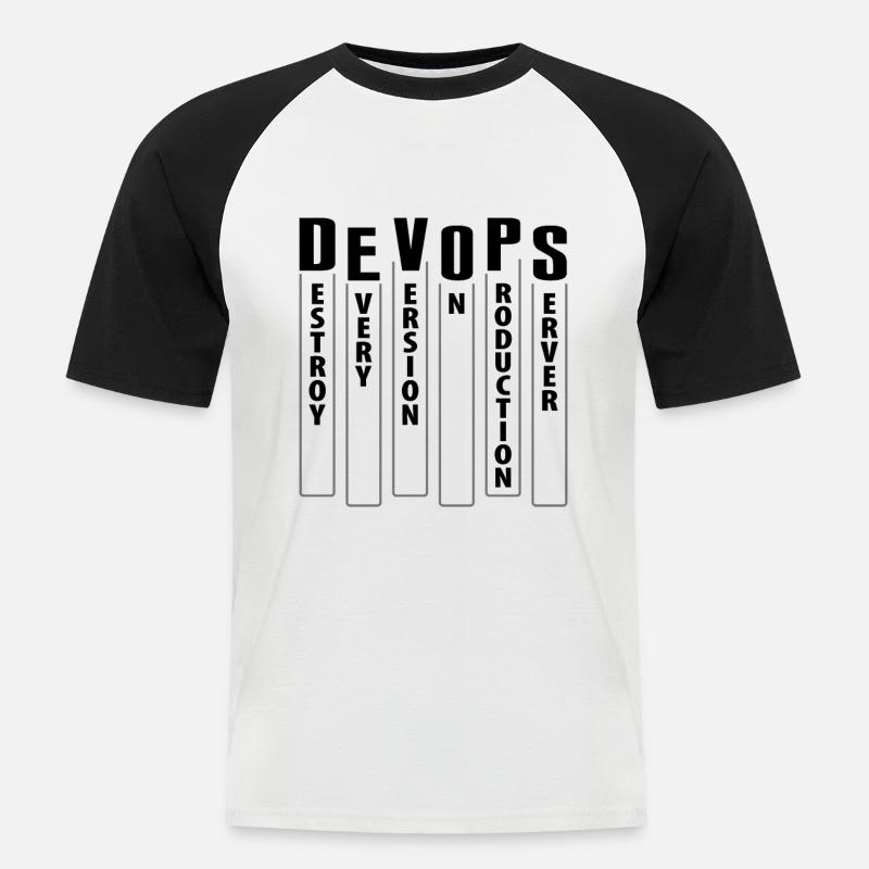 Devops Sys-Admin Developer - Men's Baseball T-Shirt - white/black