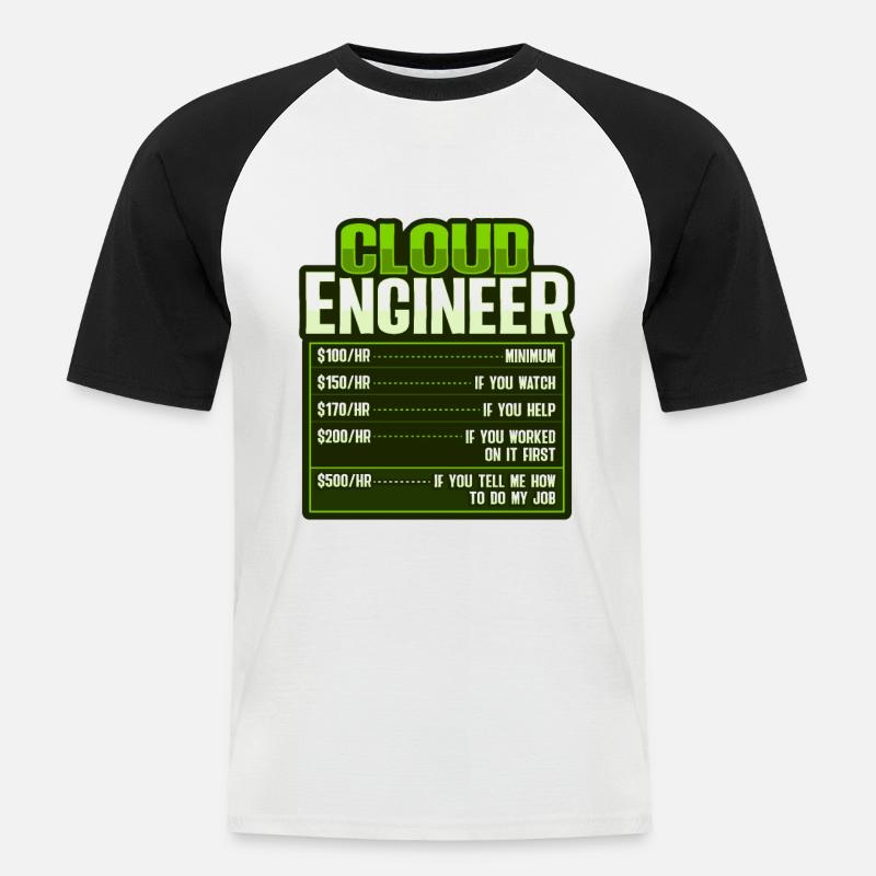 Cloud-Administrator Cloud-Devops - Männer Baseball-T-Shirt - Weiß/Schwarz