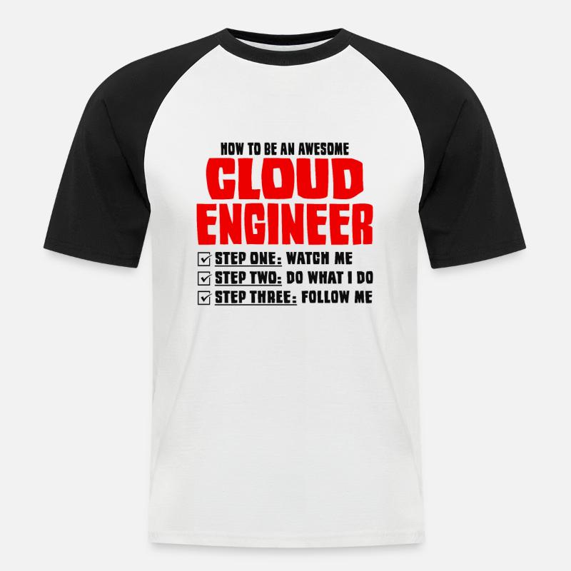 Cloud-Administrator Cloud-Devops - Männer Baseball-T-Shirt - Weiß/Schwarz