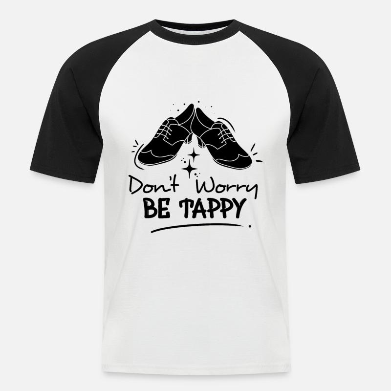 Stepptänzer Stepptanzschuhe Stepptanzlehrer - Männer Baseball-T-Shirt - Weiß/Schwarz
