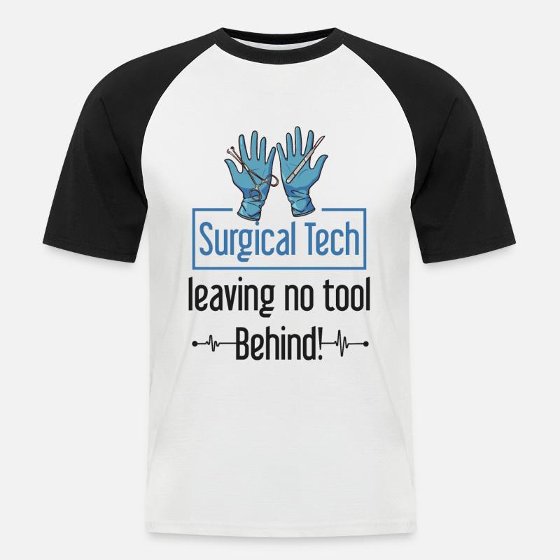 Scrub Tech OP-Techniker Chirurgischer Technologe - Männer Baseball-T-Shirt - Weiß/Schwarz