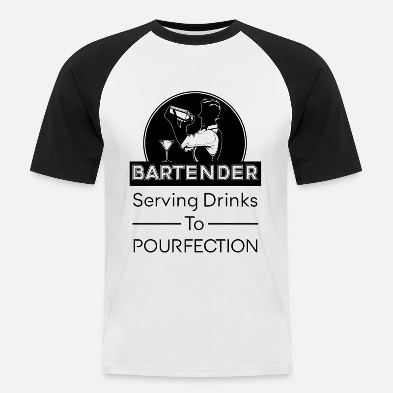 Bartender Mixologist Alcohol Drinks Bartender - Men's Baseball T-Shirt - white/black