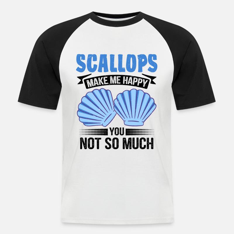 Seashell Shell Collector Scallop - Men's Baseball T-Shirt - white/black