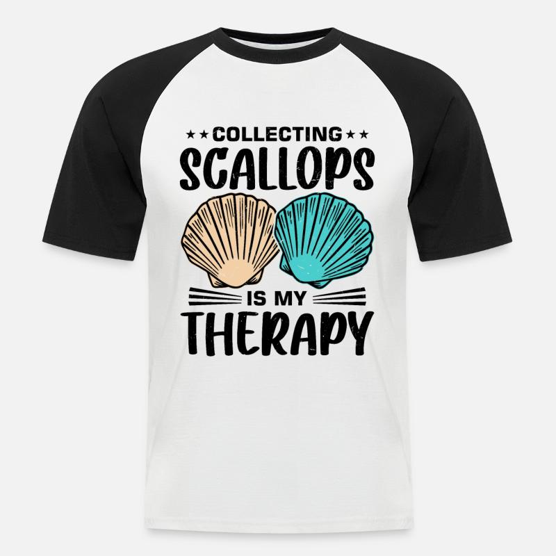 Shell Shell Collector Scallop - Men's Baseball T-Shirt - white/black