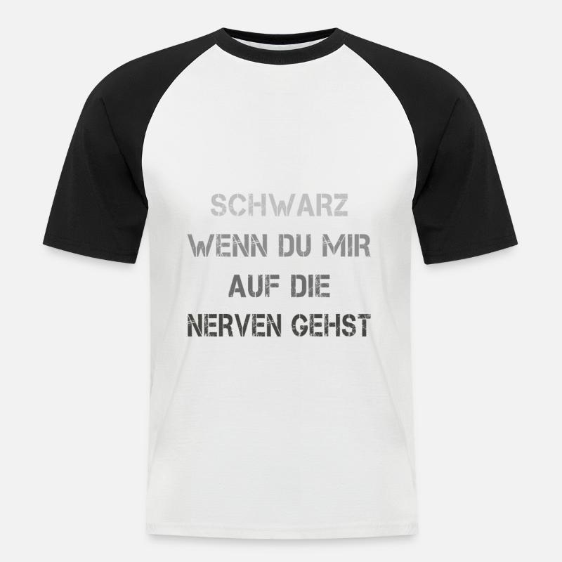 Färbt sich Schwarz - Männer Baseball-T-Shirt - Weiß/Schwarz