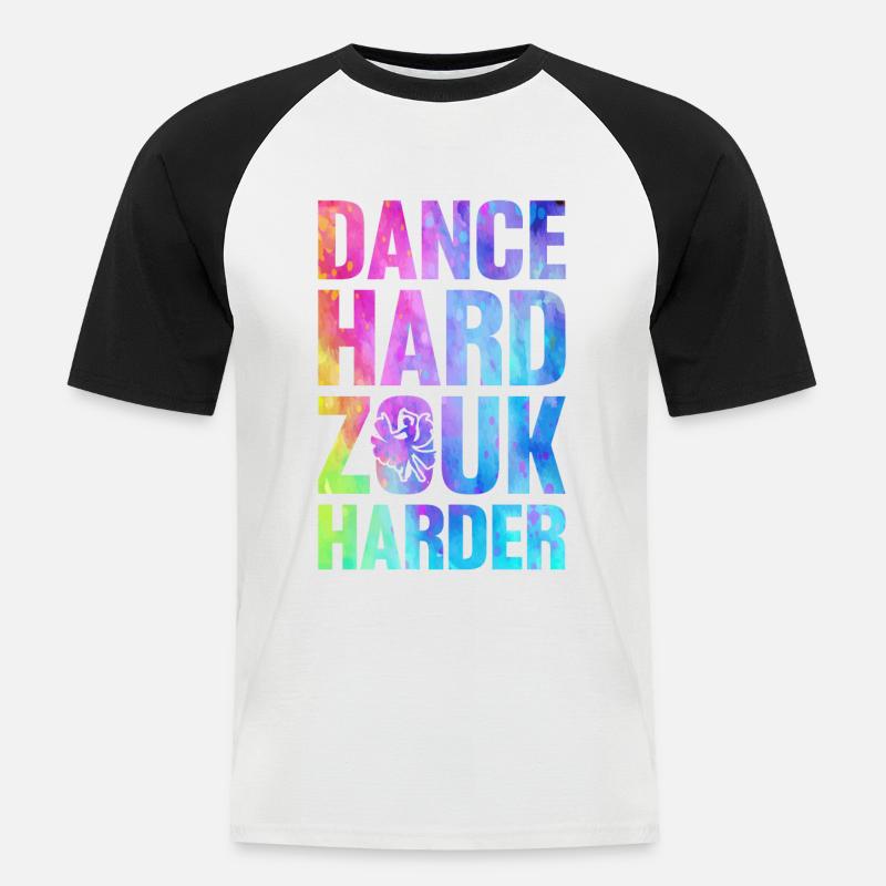 Witziger Zouk Tänzer Spruch - Männer Baseball-T-Shirt - Weiß/Schwarz