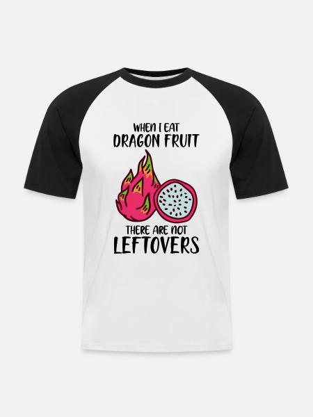 WItziger Drachenfrucht Spruch - Männer Baseball-T-Shirt - Weiß/Schwarz