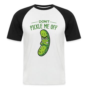 Gurke Gewürzgurke - Männer Baseball-T-Shirt - Weiß/Schwarz - Vorne - Nik (191cm)