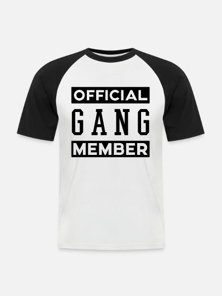 OFFICIAL GANG MEMBER - Men's Baseball T-Shirt - white/black