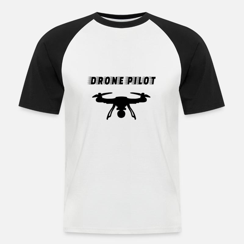 DRONE: Drone Pilot - Men's Baseball T-Shirt - white/black
