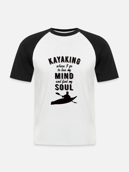 KAYAKING: Kayaking Soul - Männer Baseball-T-Shirt - Weiß/Schwarz