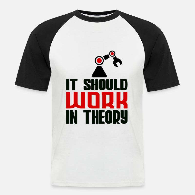Robotics Machine Learning Robotics Engineering - T-shirt baseball manches courtes Homme - blanc/noir