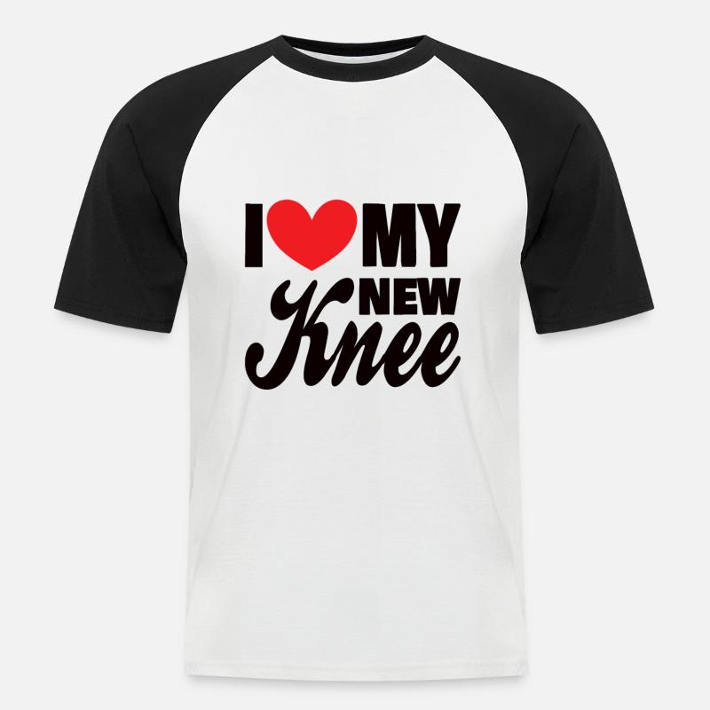 KNEE REPLACEMENT SURGERY Gift Idea - Men's Baseball T-Shirt - white/black