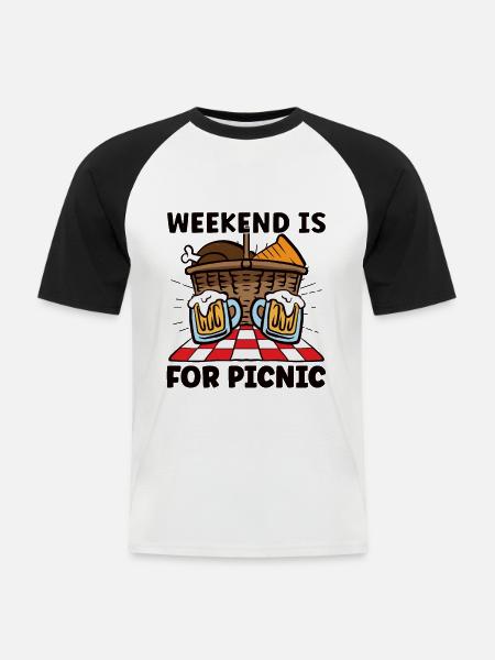 Picnic Lover Picnic Food Basket Picnic Date - Men's Baseball T-Shirt - white/black