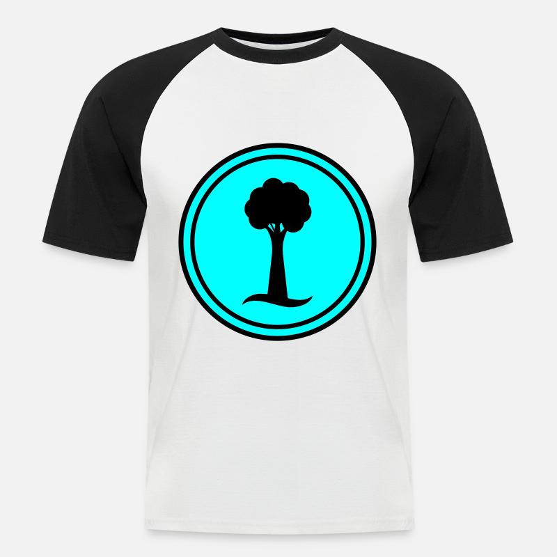 Baum Symbol - Männer Baseball-T-Shirt - Weiß/Schwarz