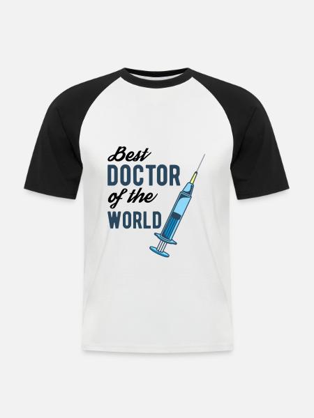 doctor - Men's Baseball T-Shirt - white/black