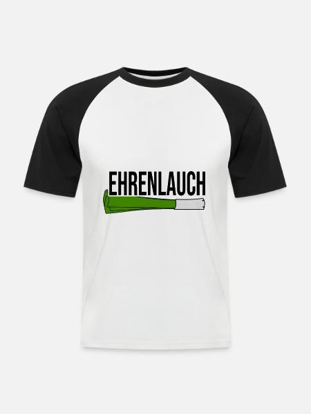 Lauch Spruch - Männer Baseball-T-Shirt - Weiß/Schwarz