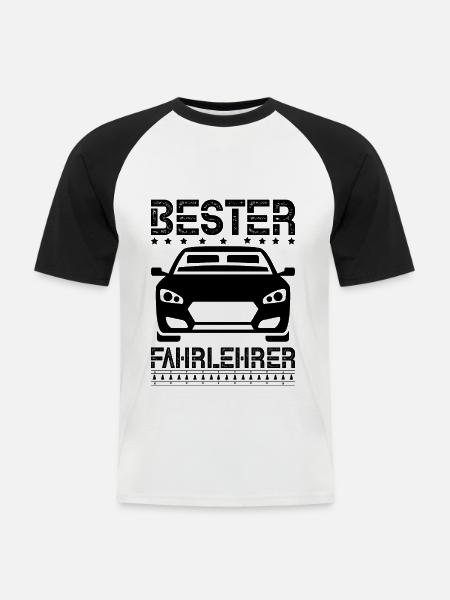 driving instructor - Men's Baseball T-Shirt - white/black